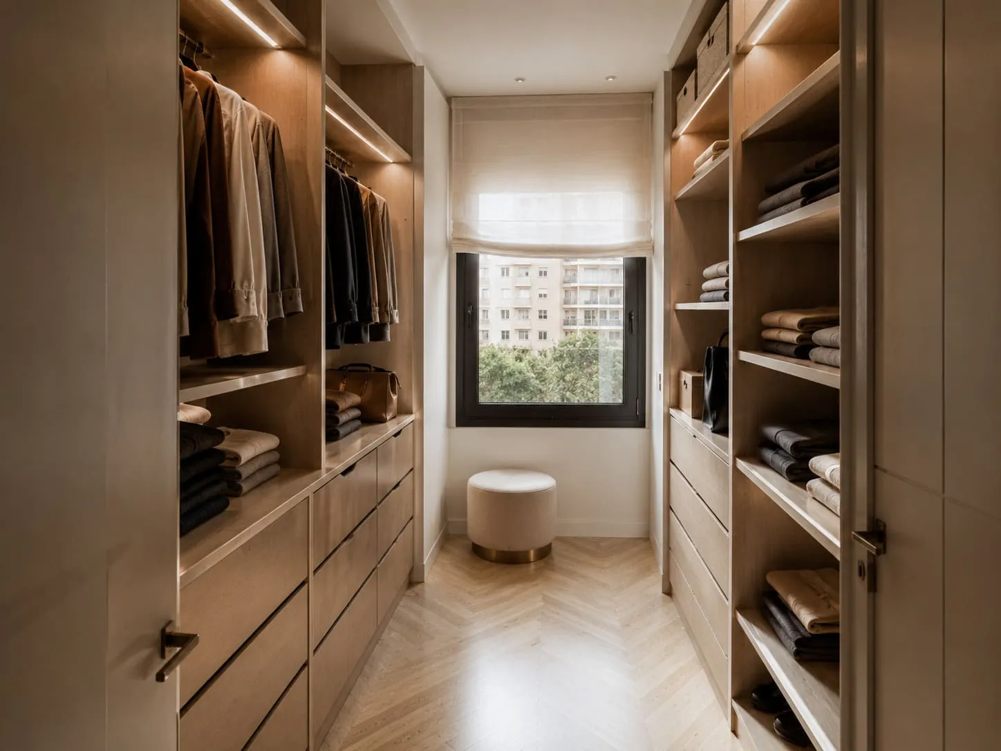 Vestidor a medida en Nervión con diseño integrado en vivienda reformada
