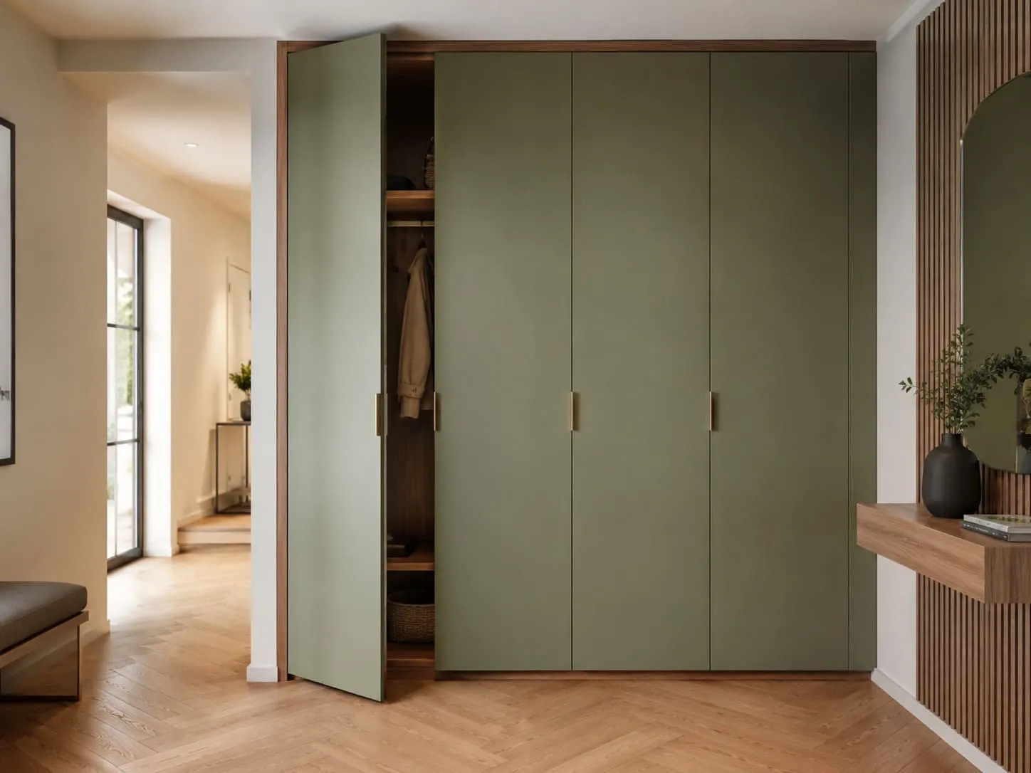 Armario a medida con puertas abatibles en vivienda de Nervión