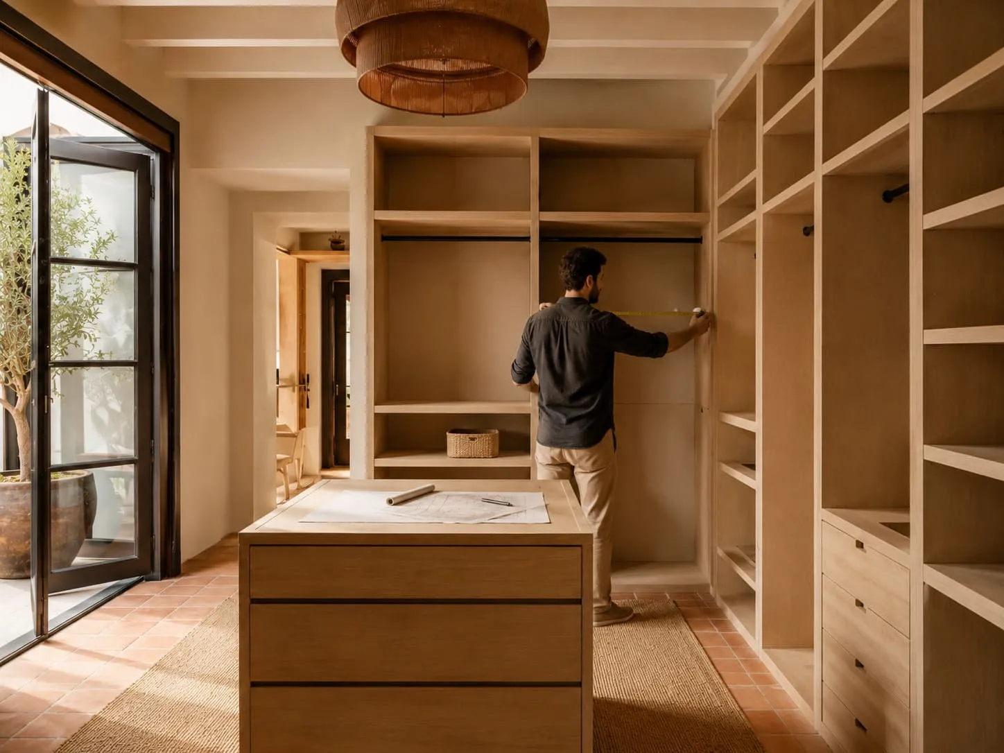 Toma de medidas para vestidor en vivienda