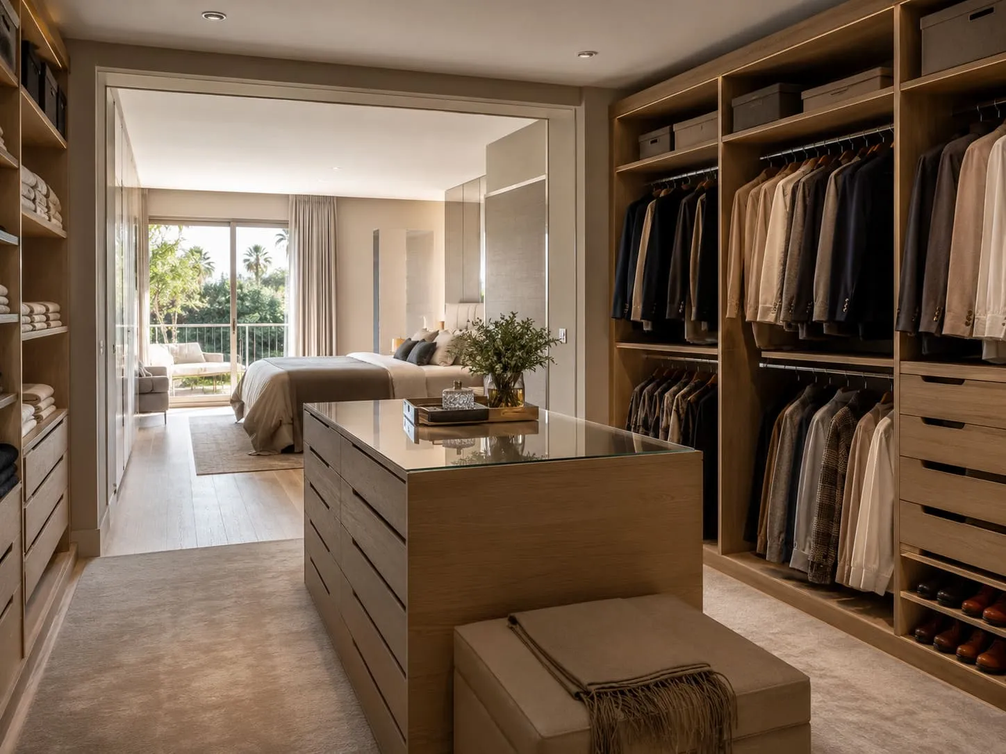 Vestidor a medida en Mairena del Aljarafe con distribución funcional y acabados elegantes
