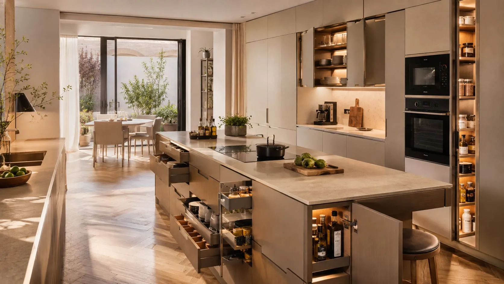 Cajones, módulos y soluciones interiores de una cocina personalizada