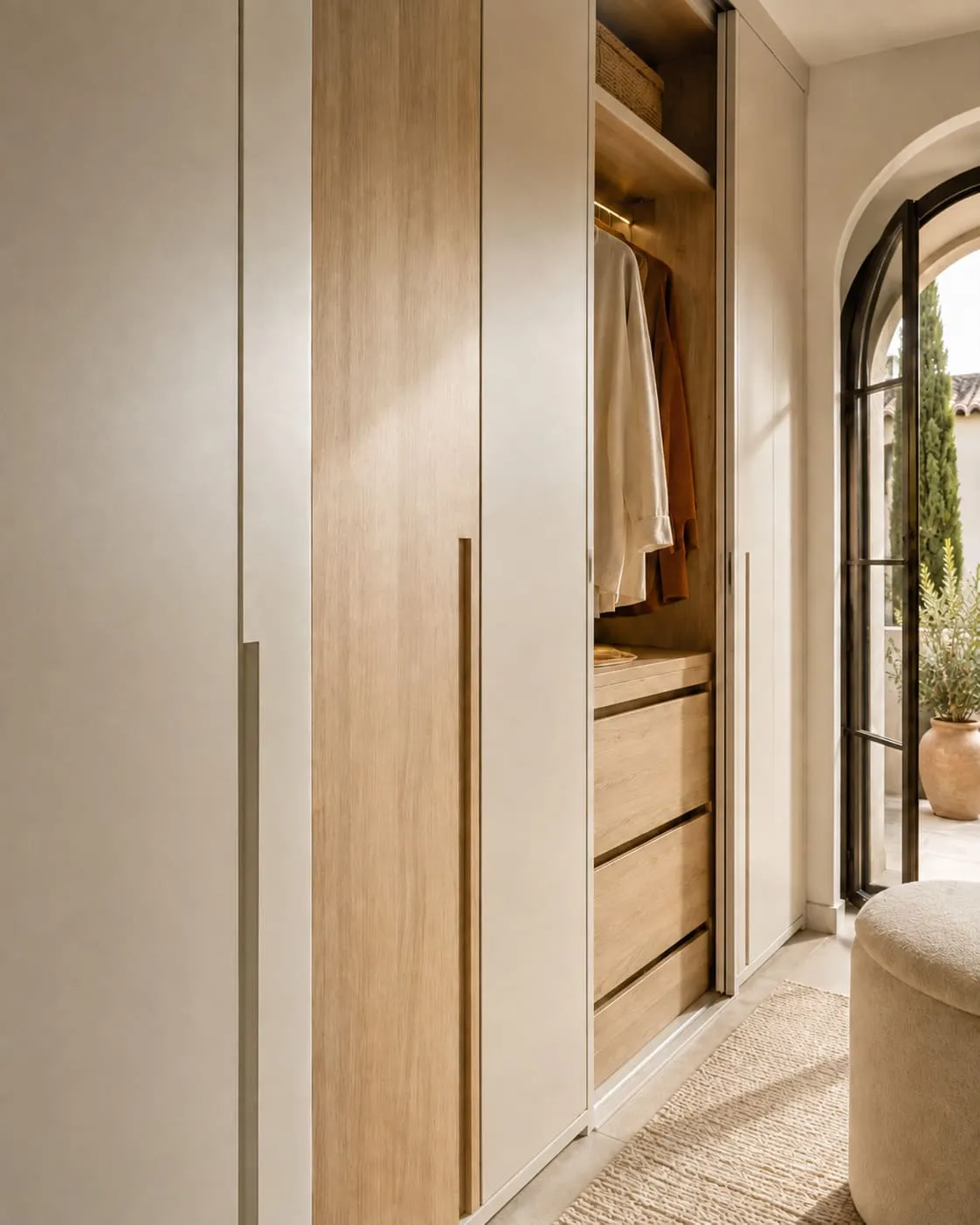 Vestidor con frente de armario de diseño actual