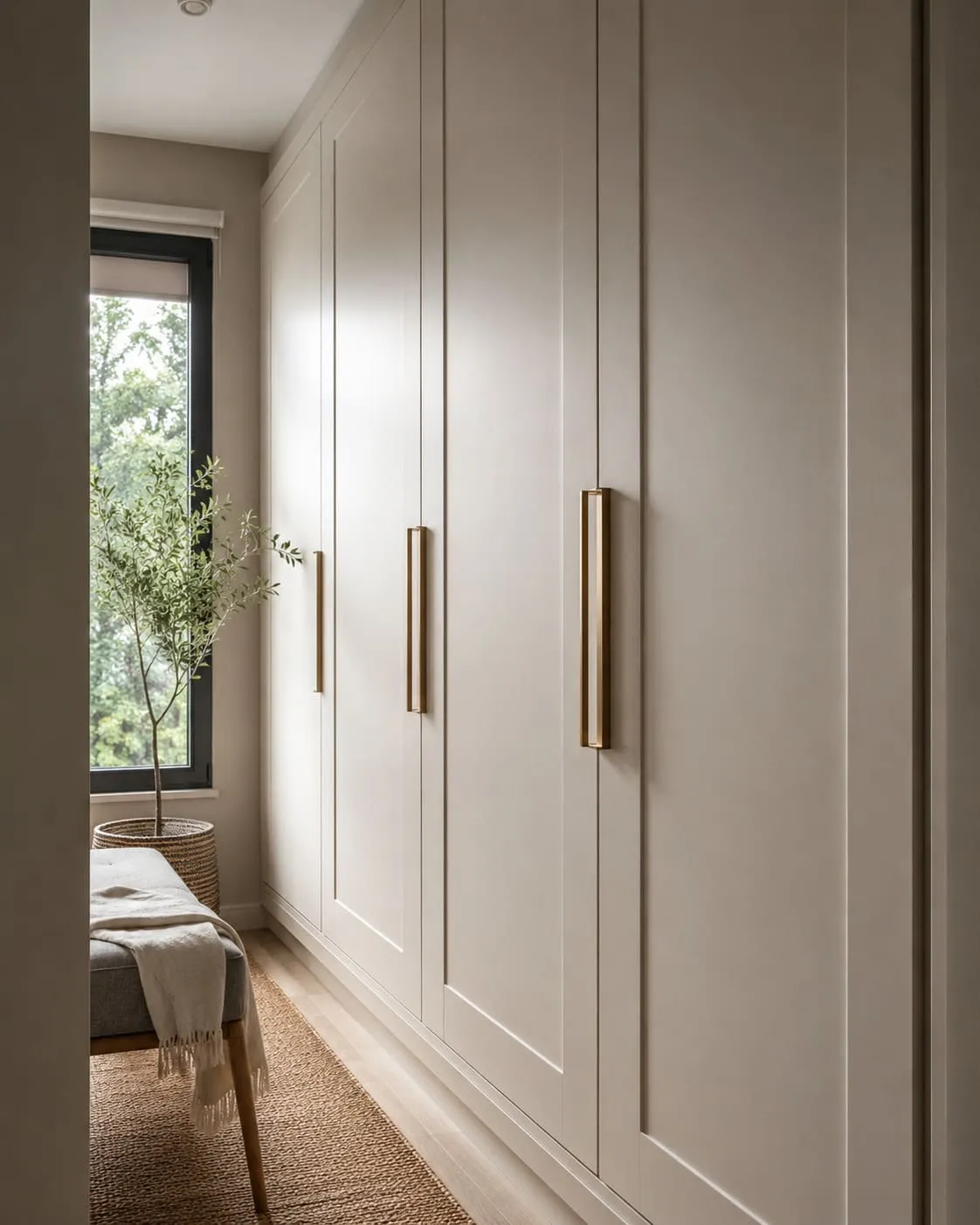 Detalle de armario a medida con puertas renovadas