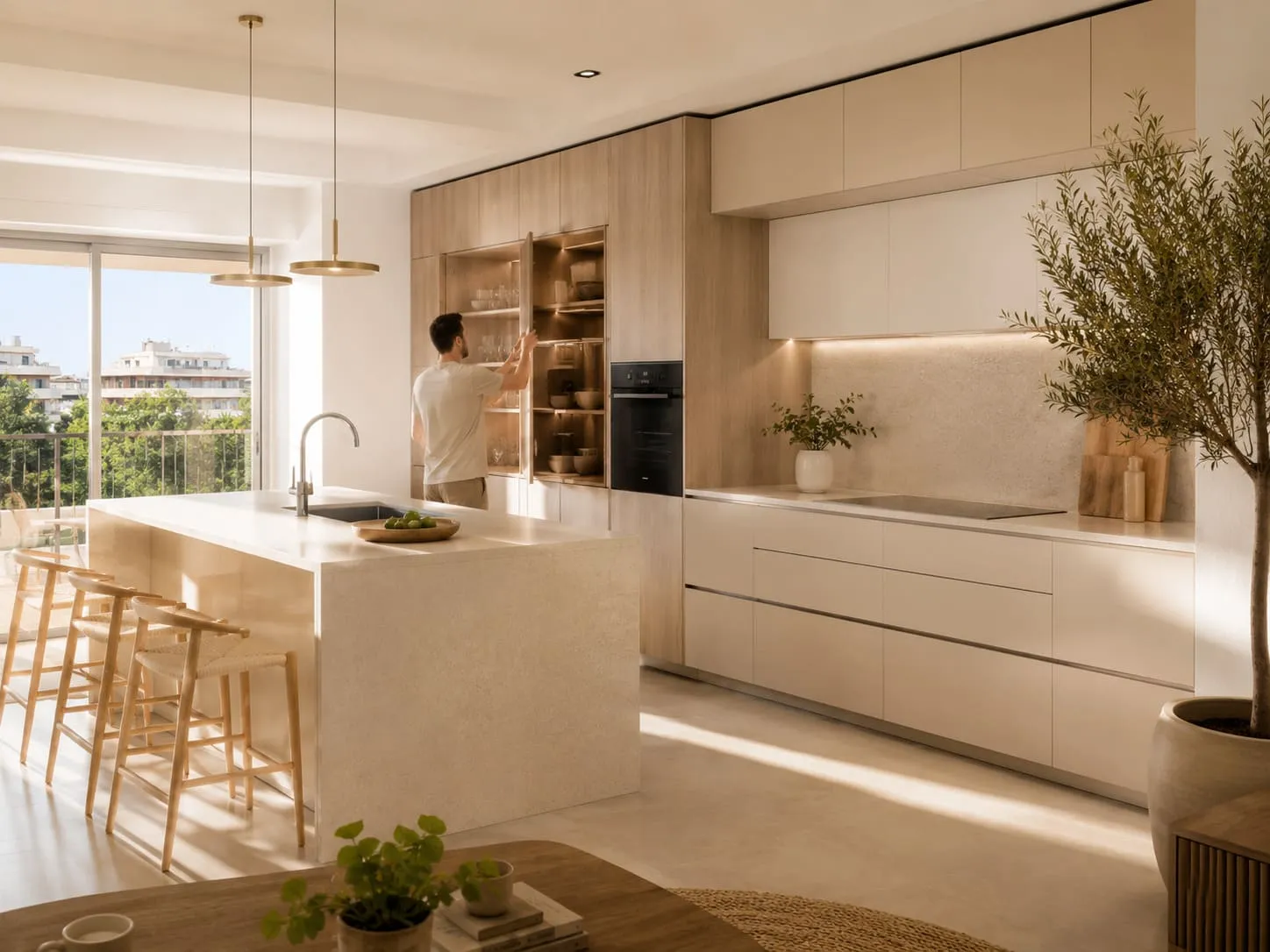 Zonas de trabajo organizadas en una cocina personalizada